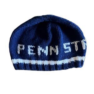 Vintage Penn State Hat Knit Beanie Navy Blue College Football